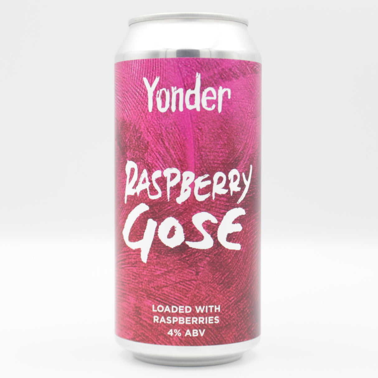 This is a can of Yonder - Raspberry Gose - 4% (440ml). It is a Sour craft beer available to buy from Ghost Whale, voted London's best craft beer shop.