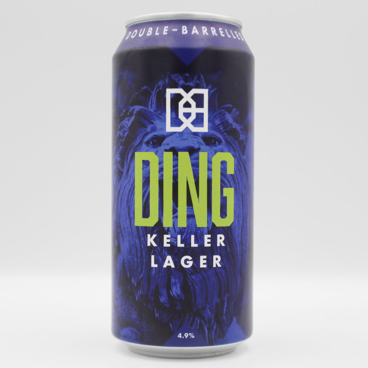 This is a can of Double Barrelled - Ding - 4.9% (440ml). It is a Lager / Pilsner / Kölsch craft beer available to buy from Ghost Whale, voted London's best craft beer shop.