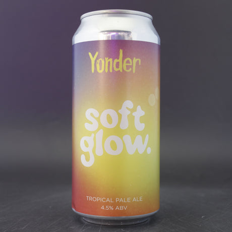 This is a can of Yonder - Soft Glow - 4.5% (440ml). It is a Pale Ale craft beer available to buy from Ghost Whale, voted London's best craft beer shop.