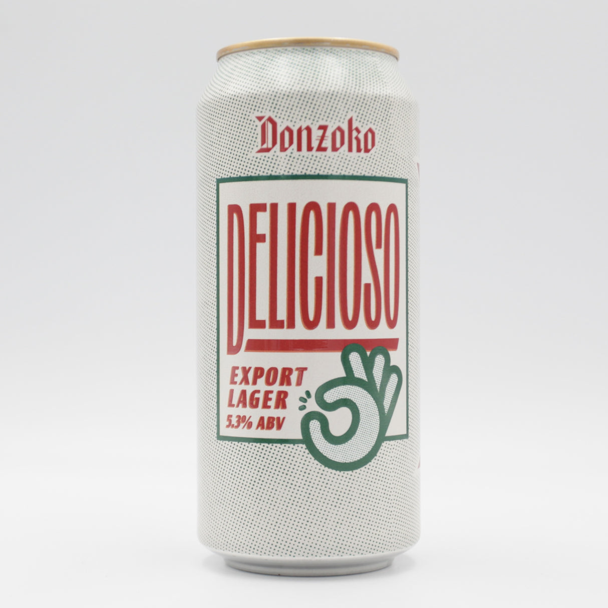 This is a can of Donzoko - Delicioso - 5.3% (440ml). It is a Lager / Pilsner / Kölsch craft beer available to buy from Ghost Whale, voted London's best craft beer shop.