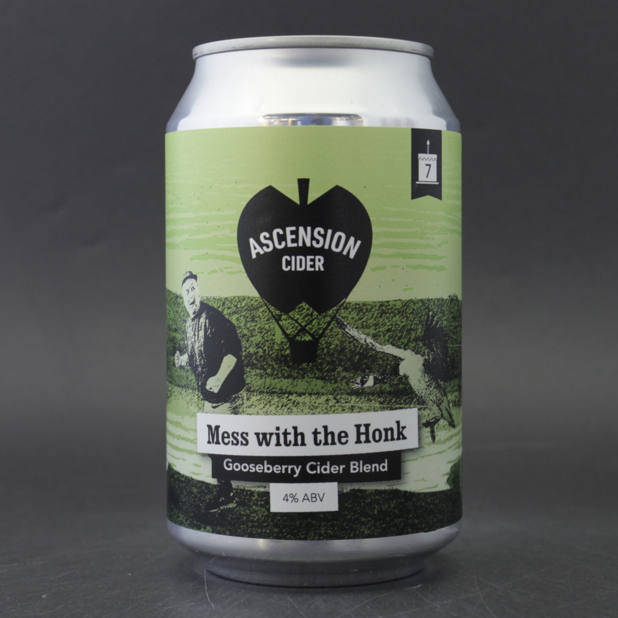 This is a can of Ascension - Mess With The Honk - 4% (330ml). It is a  craft cider available to buy from Ghost Whale, voted London's best craft beer shop.