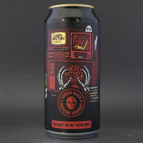 This is a can of Sudden Death - Carpe Noctem - 6.5% (440ml). It is a IPA craft beer available to buy from Ghost Whale, voted London's best craft beer shop.