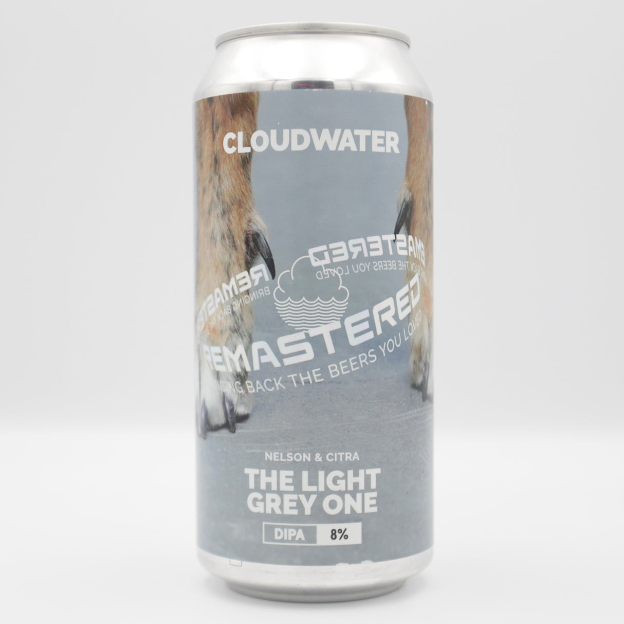 This is a can of Cloudwater - The Light Grey One - 8% (440ml). It is a Double IPA craft beer available to buy from Ghost Whale, voted London's best craft beer shop.
