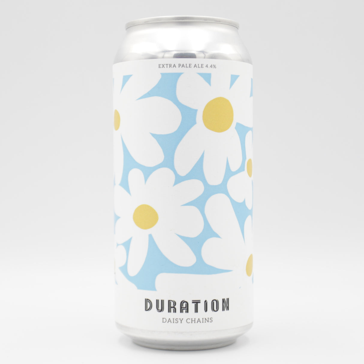 This is a can of Duration - Daisy Chains - 4.4% (440ml). It is a Pale Ale craft beer available to buy from Ghost Whale, voted London's best craft beer shop.