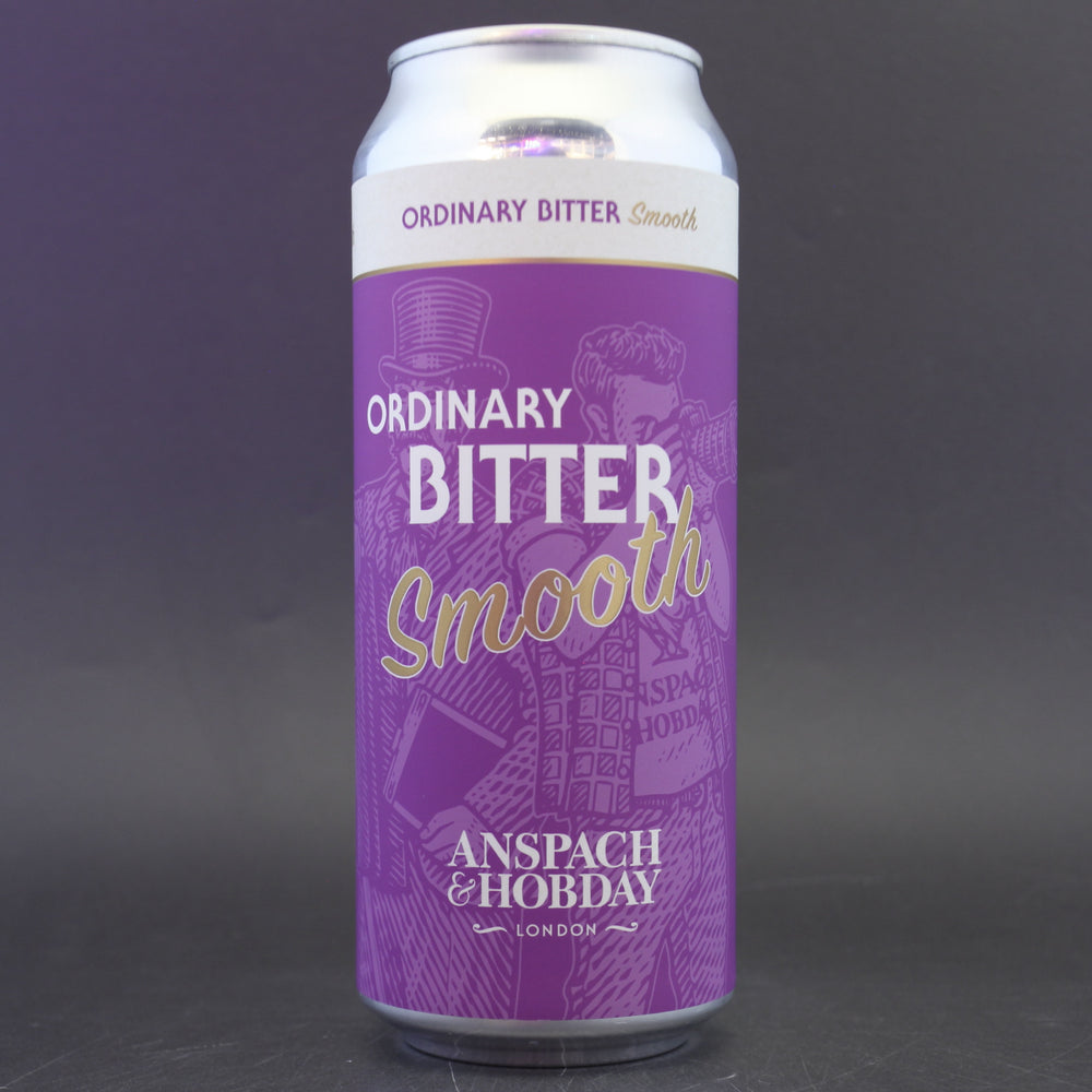This is a can of Anspach & Hobday - Ordinary Bitter Smooth - 3.4% (470ml). It is a Traditional English Ale craft beer available to buy from Ghost Whale, voted London's best craft beer shop.