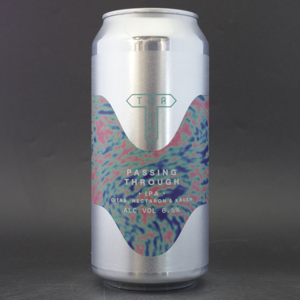 This is a can of Track - Passing Through - 6.5% (440ml). It is a IPA craft beer available to buy from Ghost Whale, voted London's best craft beer shop.