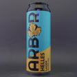 This is a can of Arbor - Helles Lager - 4.2% (568ml). It is a Lager / Pilsner / Kölsch craft beer available to buy from Ghost Whale, voted London's best craft beer shop.