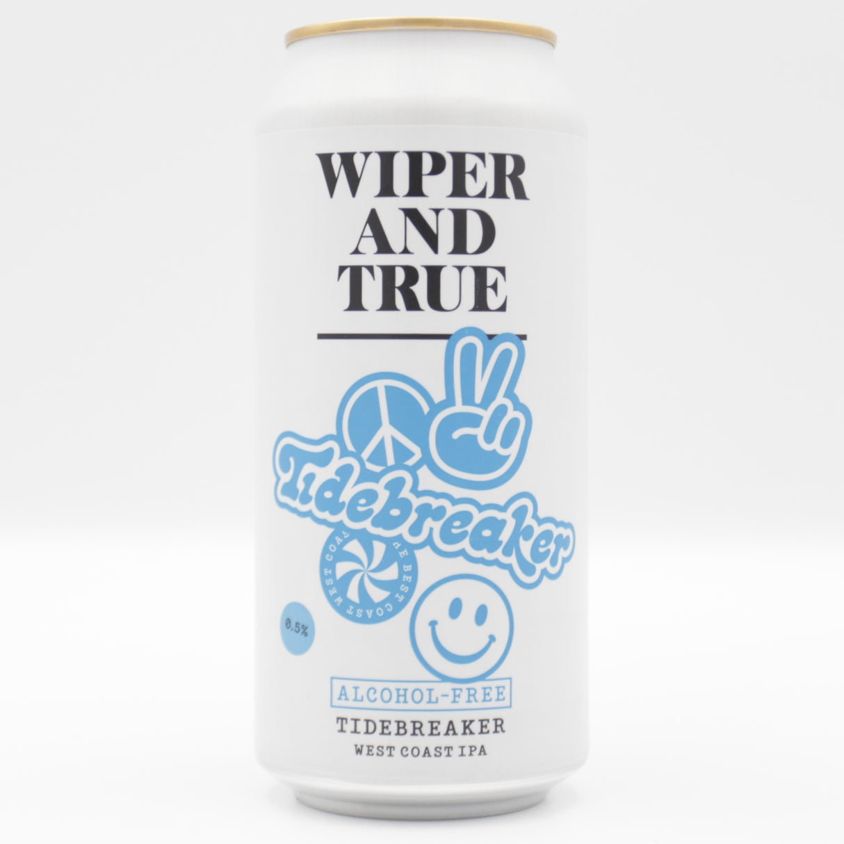 This is a can of Wiper And True - Tide Breaker - 0.5% (440ml). It is a IPA craft beer available to buy from Ghost Whale, voted London's best craft beer shop.