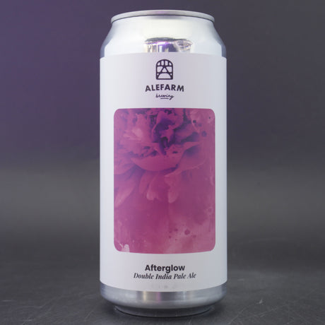 This is a can of Alefarm - Afterglow - 8% (440ml). It is a Double IPA craft beer available to buy from Ghost Whale, voted London's best craft beer shop.