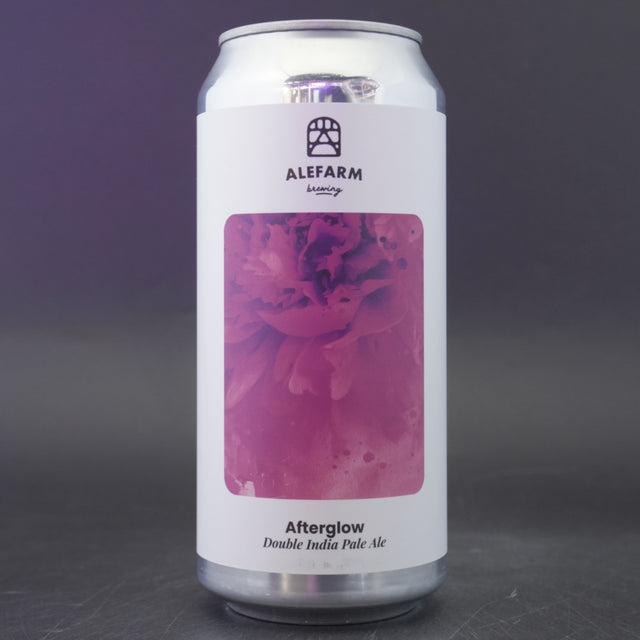 This is a can of Alefarm - Afterglow - 8% (440ml). It is a Double IPA craft beer available to buy from Ghost Whale, voted London's best craft beer shop.