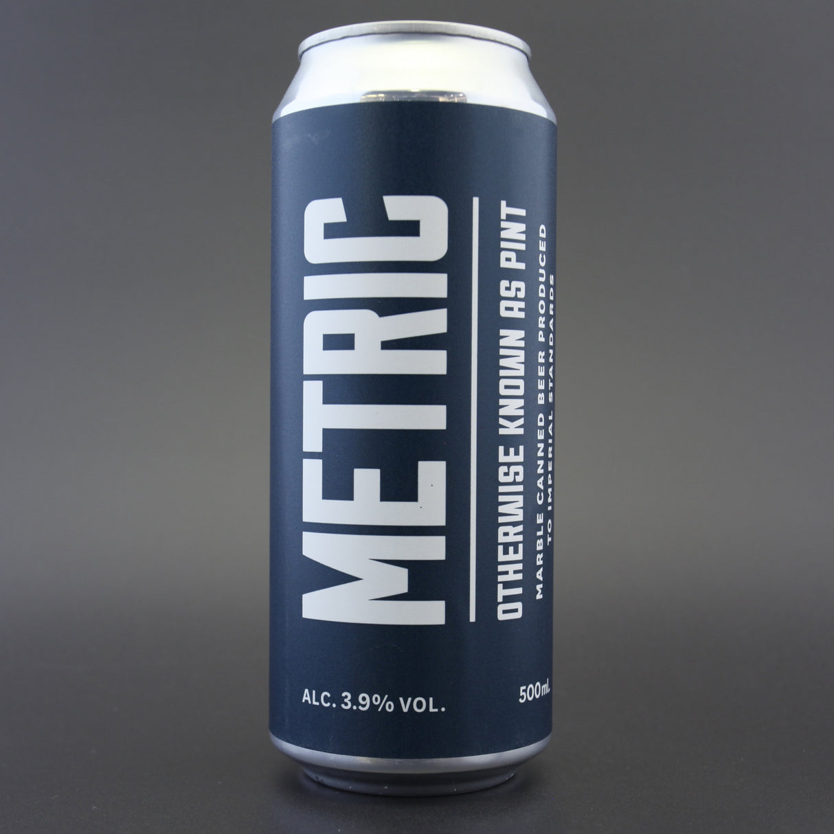 This is a can of Marble Beers - Metric (Pint) - 3.9% (500ml). It is a Traditional English Ale craft beer available to buy from Ghost Whale, voted London's best craft beer shop.