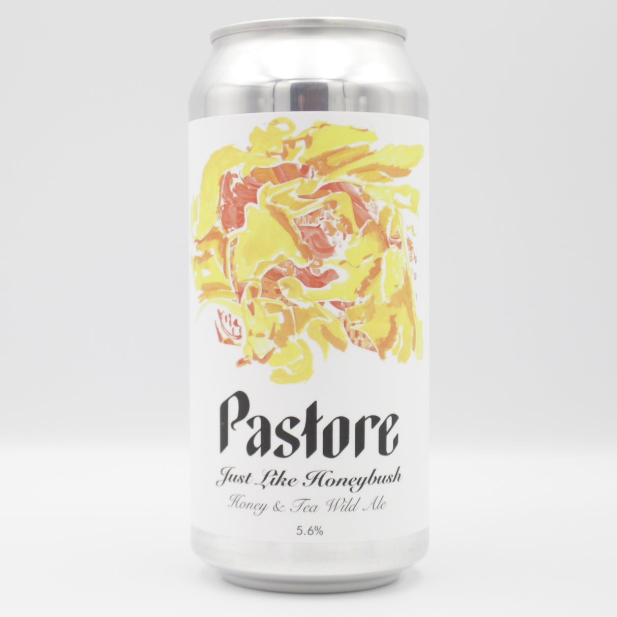 This is a can of Pastore - Just Like Honeybush - 5.6% (440ml). It is a Wild Ale craft beer available to buy from Ghost Whale, voted London's best craft beer shop.