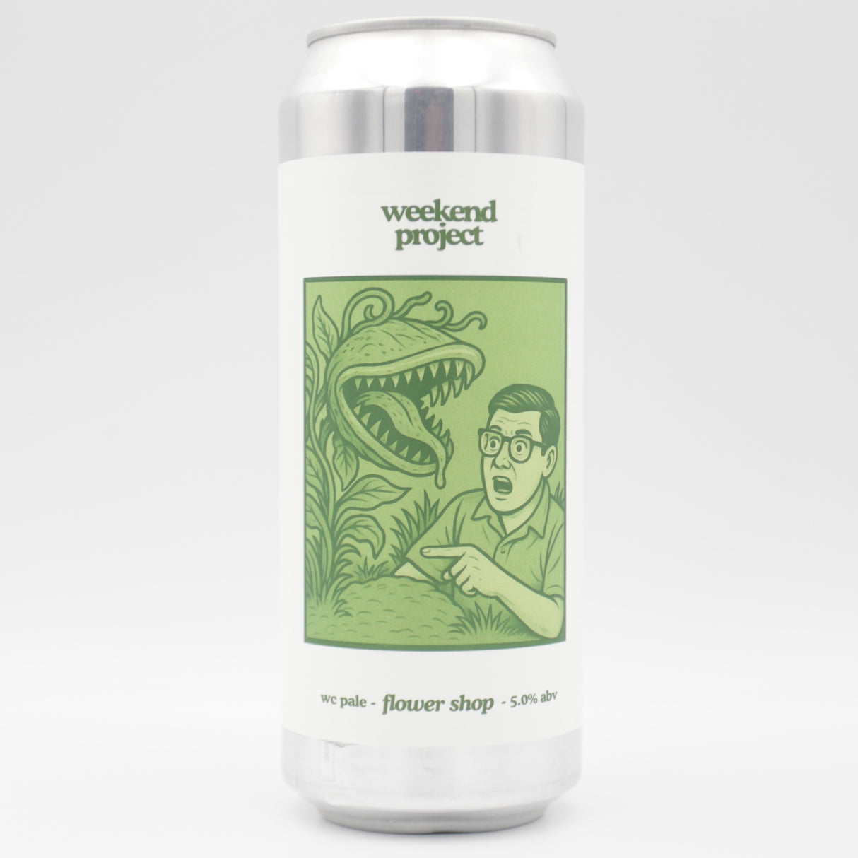 This is a can of Weekend Project - Flower Shop - 5% (500ml). It is a Pale Ale craft beer available to buy from Ghost Whale, voted London's best craft beer shop.