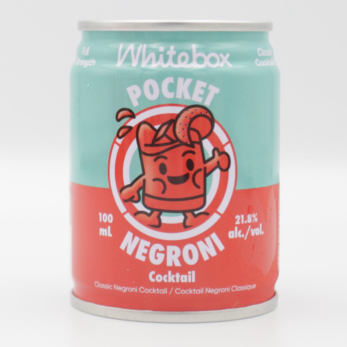 This is a can of Whitebox - Pocket Negroni - 21.8% (100ml). It is a craft cocktail available to buy from Ghost Whale, voted London's best craft beer shop.