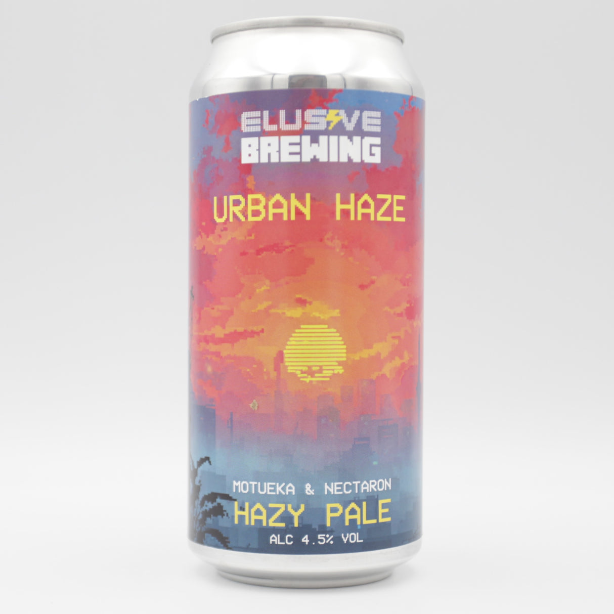 This is a can of Elusive Brewing - Urban Haze - 4.5% (440ml). It is a Pale Ale craft beer available to buy from Ghost Whale, voted London's best craft beer shop.