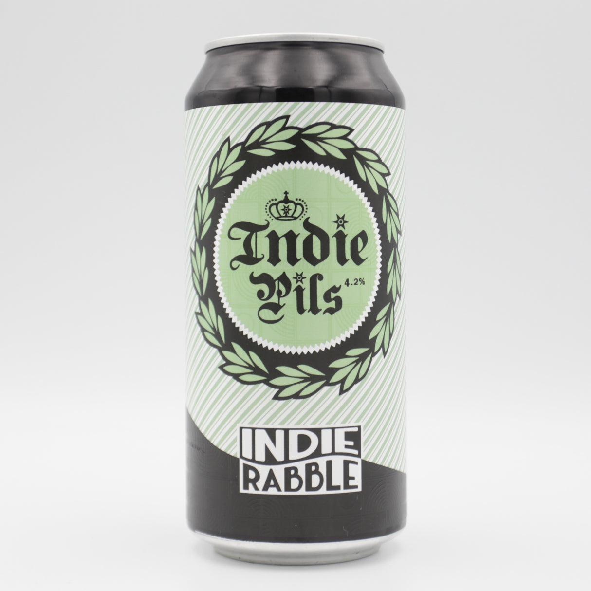 This is a can of Indie Rabble - Indie Pils - 4.2% (440ml). It is a Lager / Pilsner / Kölsch craft beer available to buy from Ghost Whale, voted London's best craft beer shop.