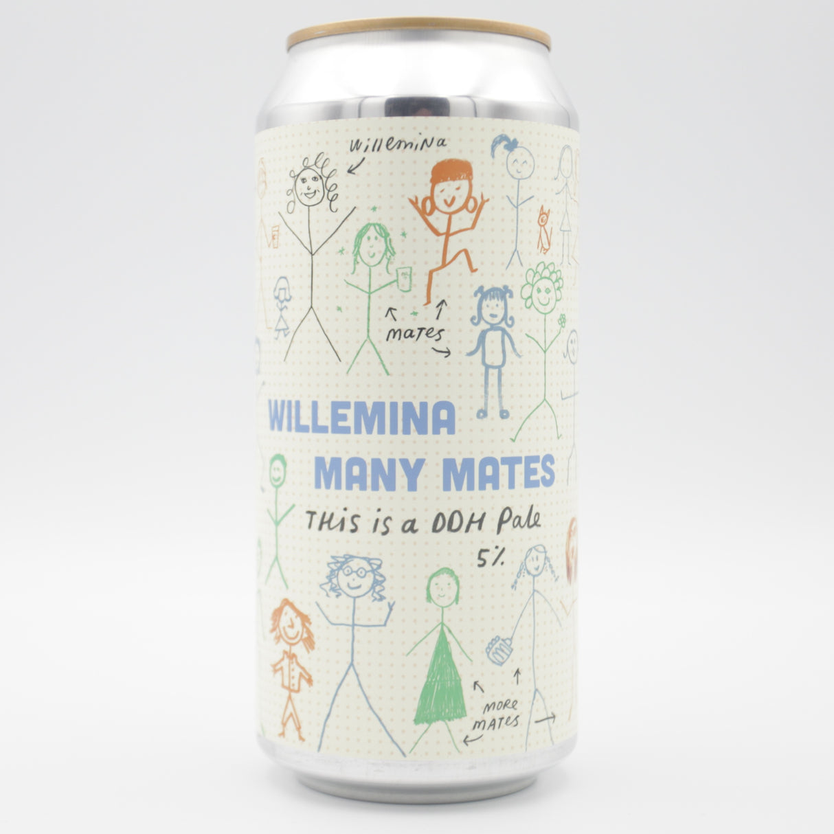 This is a can of Pretty Decent - Willemina Many Mates - 5% (440ml). It is a Pale Ale craft beer available to buy from Ghost Whale, voted London's best craft beer shop.