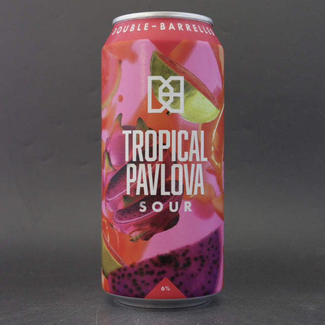 This is a can of Double Barrelled - Tropical Pavlova - 6% (440ml). It is a Sour craft beer available to buy from Ghost Whale, voted London's best craft beer shop.