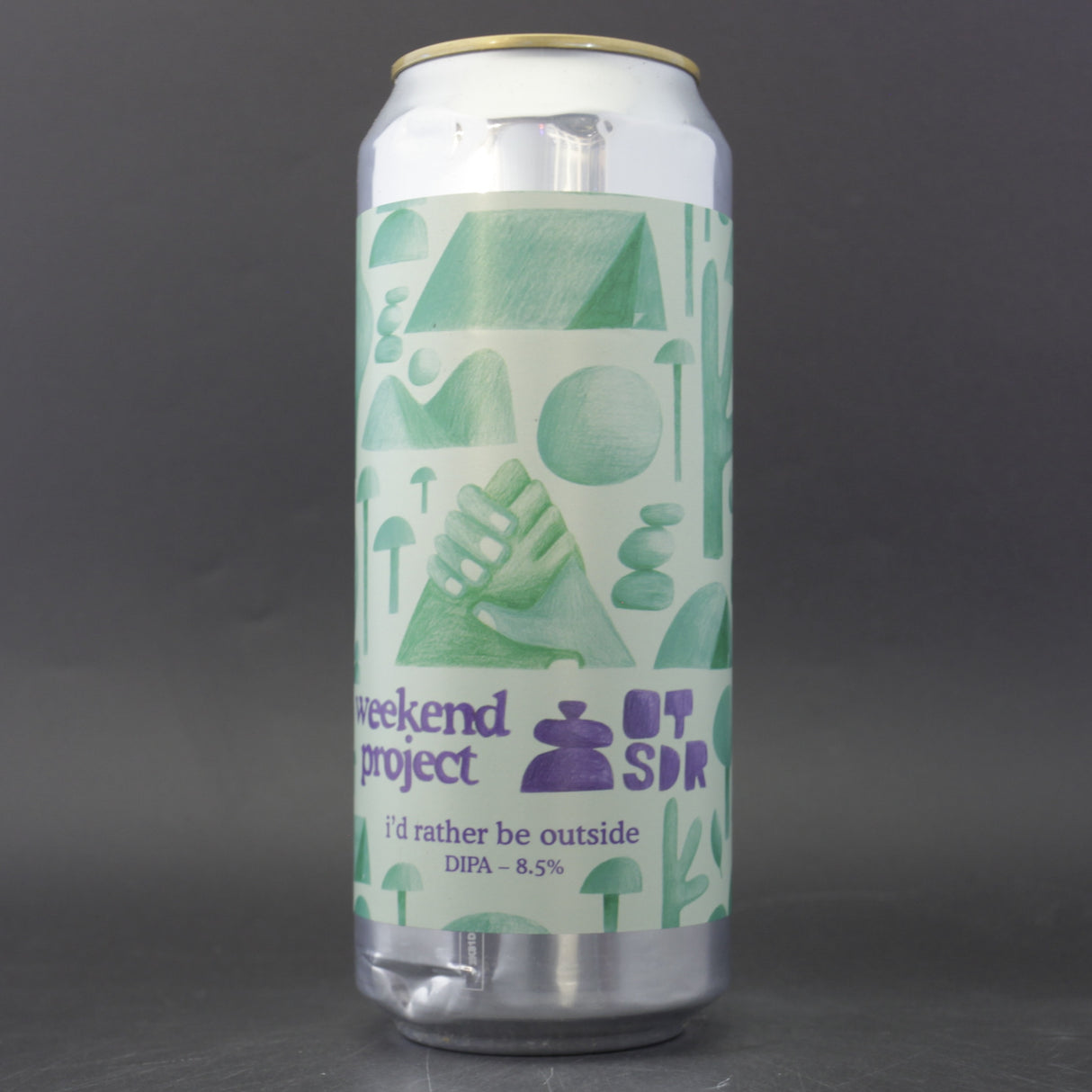This is a can of Weekend Project - I'd Rather Be Outside - 8.5% (500ml). It is a Double IPA craft beer available to buy from Ghost Whale, voted London's best craft beer shop.