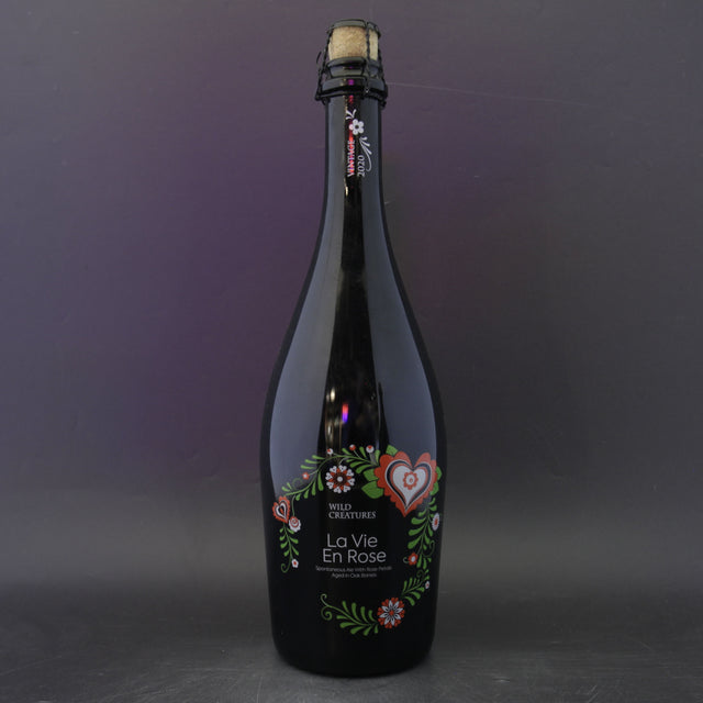 This is a sharing bottle of Wild Creatures - La Vie En Rose 2022 - 6.5% (750ml). It is a Wild Ale craft beer available to buy from Ghost Whale, voted London's best craft beer shop.