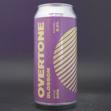 This is a can of Overtone - Blossom - 8% (440ml). It is a Double IPA craft beer available to buy from Ghost Whale, voted London's best craft beer shop.