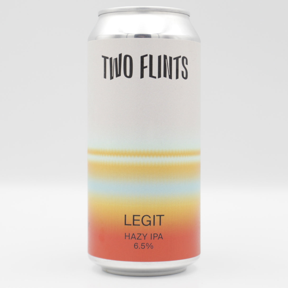 This is a can of Two Flints - Legit - 6.5% (440ml). It is a IPA craft beer available to buy from Ghost Whale, voted London's best craft beer shop.