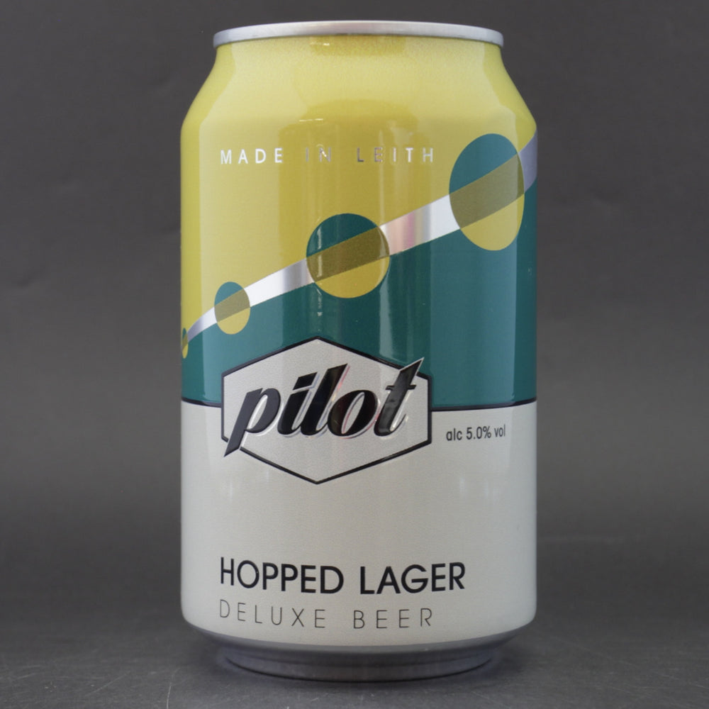 This is a can of Pilot - Hopped Lager - 5% (330ml). It is a Lager / Pilsner / Kölsch craft beer available to buy from Ghost Whale, voted London's best craft beer shop.