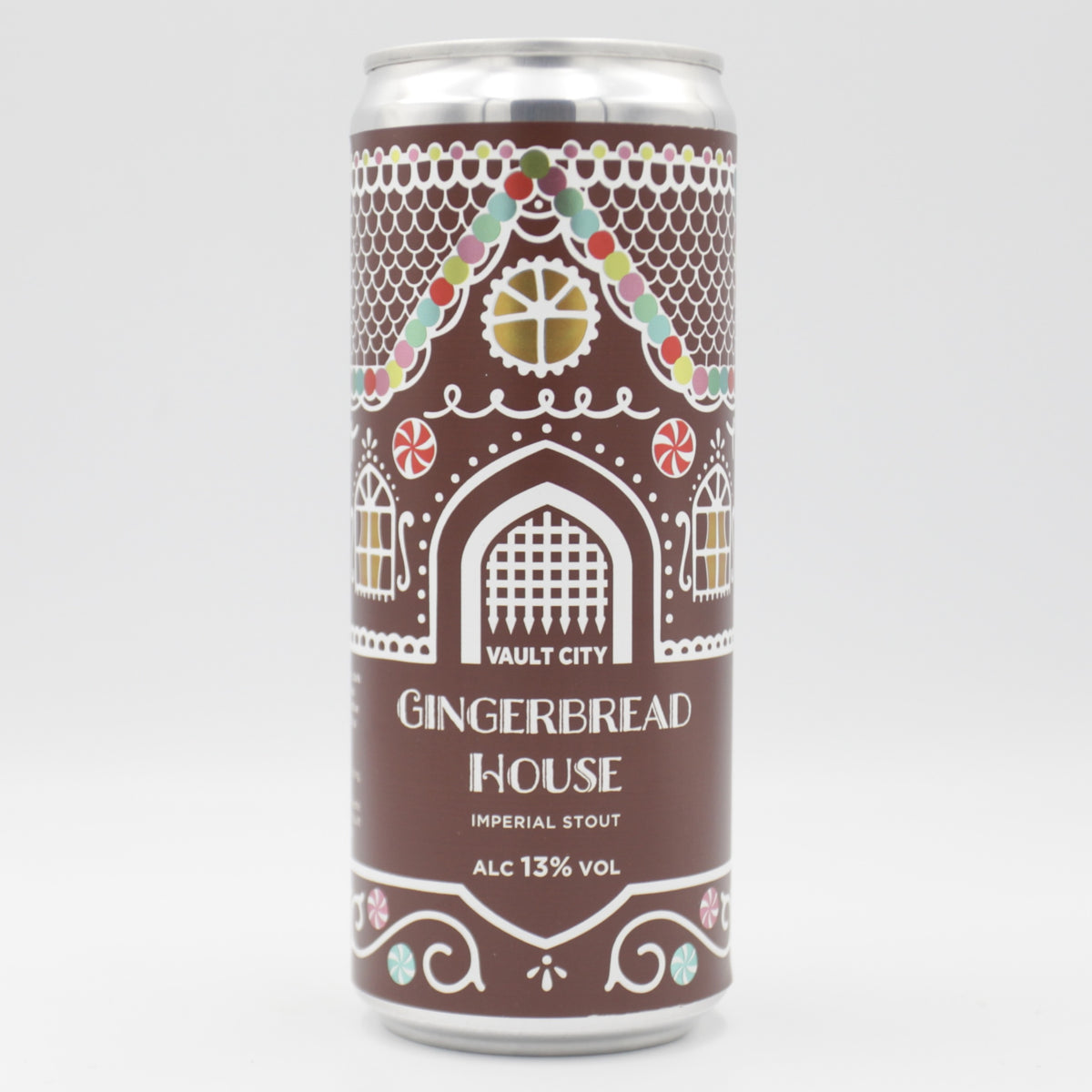 This is a can of Vault City - Gingerbread House - 13% (330ml). It is a Imperial Stout / Porter craft beer available to buy from Ghost Whale, voted London's best craft beer shop.