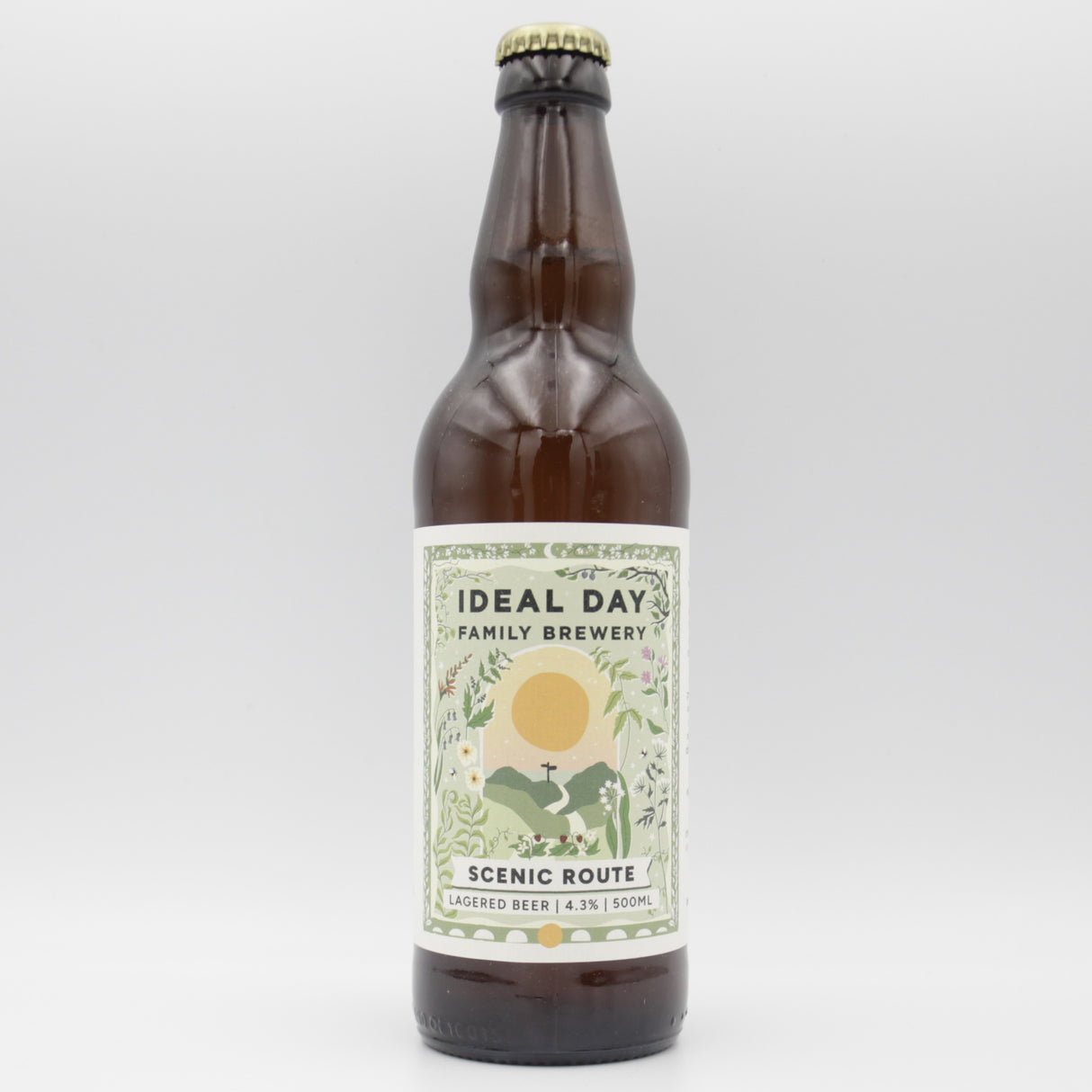 This is a bottle of Ideal Day - Scenic Route - 4.3% (500ml). It is a Lager / Pilsner / Kölsch craft beer available to buy from Ghost Whale, voted London's best craft beer shop.