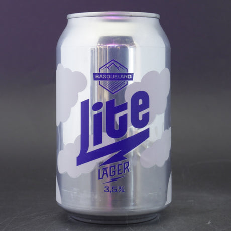 This is a can of Basqueland - Basqueland Lite - 3.5% (330ml). It is a Lager / Pilsner / Kölsch craft beer available to buy from Ghost Whale, voted London's best craft beer shop.