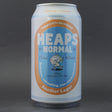 This is a can of Heaps Normal - Another Lager - 0.5% (375ml). It is a Lager / Pilsner / Kölsch craft beer available to buy from Ghost Whale, voted London's best craft beer shop.