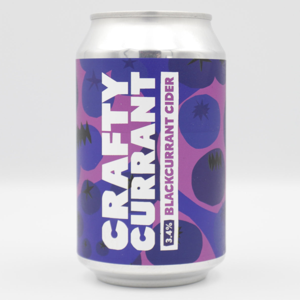This is a can of Crafty Blends - Crafty Currant - 3.4% (330ml). It is a craft cider available to buy from Ghost Whale, voted London's best craft beer shop.
