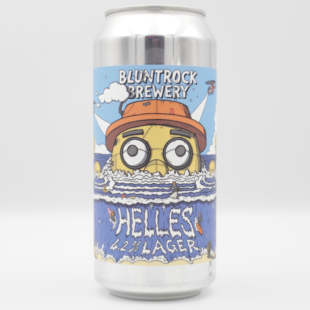 This is a can of Bluntrock - Helles - 4.2% (440ml). It is a Lager / Pilsner / Kölsch craft beer available to buy from Ghost Whale, voted London's best craft beer shop.