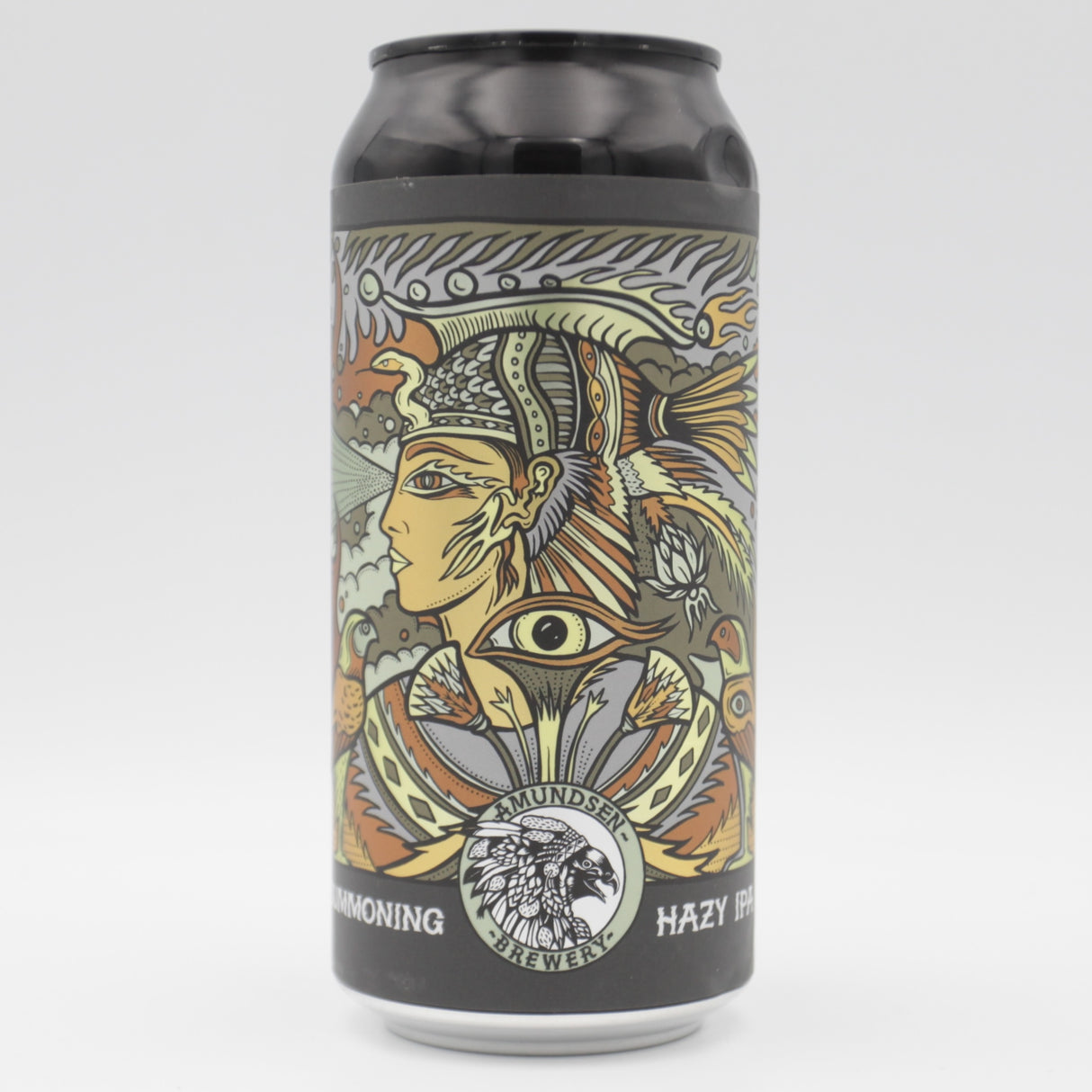 This is a can of Amundsen - The Summoning - 7.3% (440ml). It is a IPA craft beer available to buy from Ghost Whale, voted London's best craft beer shop.