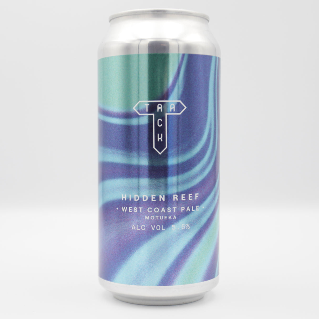 This is a can of Track - Hidden Reef - 5.5% (440ml). It is a Pale Ale craft beer available to buy from Ghost Whale, voted London's best craft beer shop.