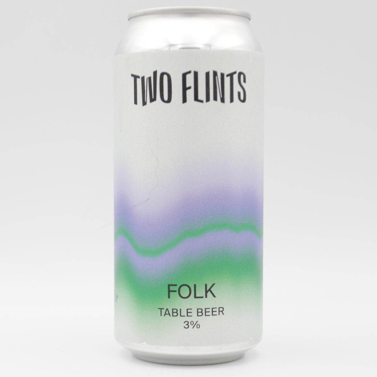 This is a can of Two Flints - Folk - 3% (440ml). It is a Pale Ale craft beer available to buy from Ghost Whale, voted London's best craft beer shop.