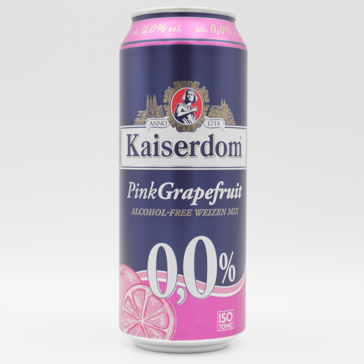 This is a can of Kaiserdom - Pink Grapefruit - 0% (500ml). It is a Radler craft beer available to buy from Ghost Whale, voted London's best craft beer shop.