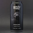 This is a can of Gravity Well - Makkuro - 11% (440ml). It is a Imperial Stout / Porter craft beer available to buy from Ghost Whale, voted London's best craft beer shop.