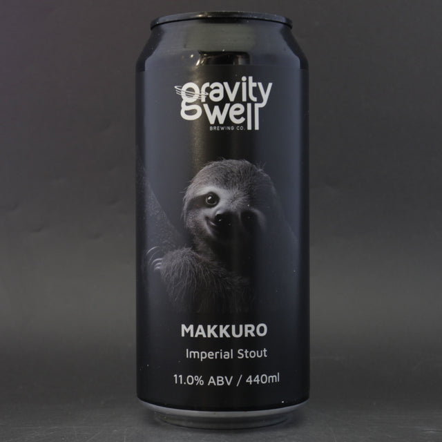 This is a can of Gravity Well - Makkuro - 11% (440ml). It is a Imperial Stout / Porter craft beer available to buy from Ghost Whale, voted London's best craft beer shop.
