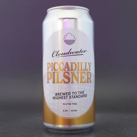 This is a can of Cloudwater - Piccadilly Pilsner - 4.2% (440ml). It is a Lager / Pilsner / Kölsch craft beer available to buy from Ghost Whale, voted London's best craft beer shop.