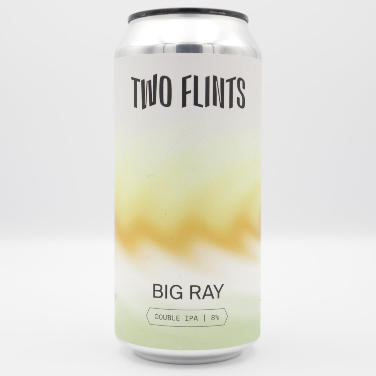 This is a can of Two Flints / Ghost Whale - Big Ray - 8% (440ml). It is a Double IPA craft beer available to buy from Ghost Whale, voted London's best craft beer shop.