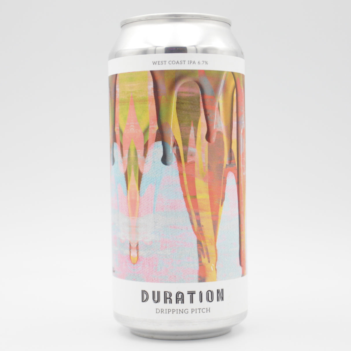 This is a can of Duration - Dripping Pitch - 6.7% (440ml). It is a IPA craft beer available to buy from Ghost Whale, voted London's best craft beer shop.