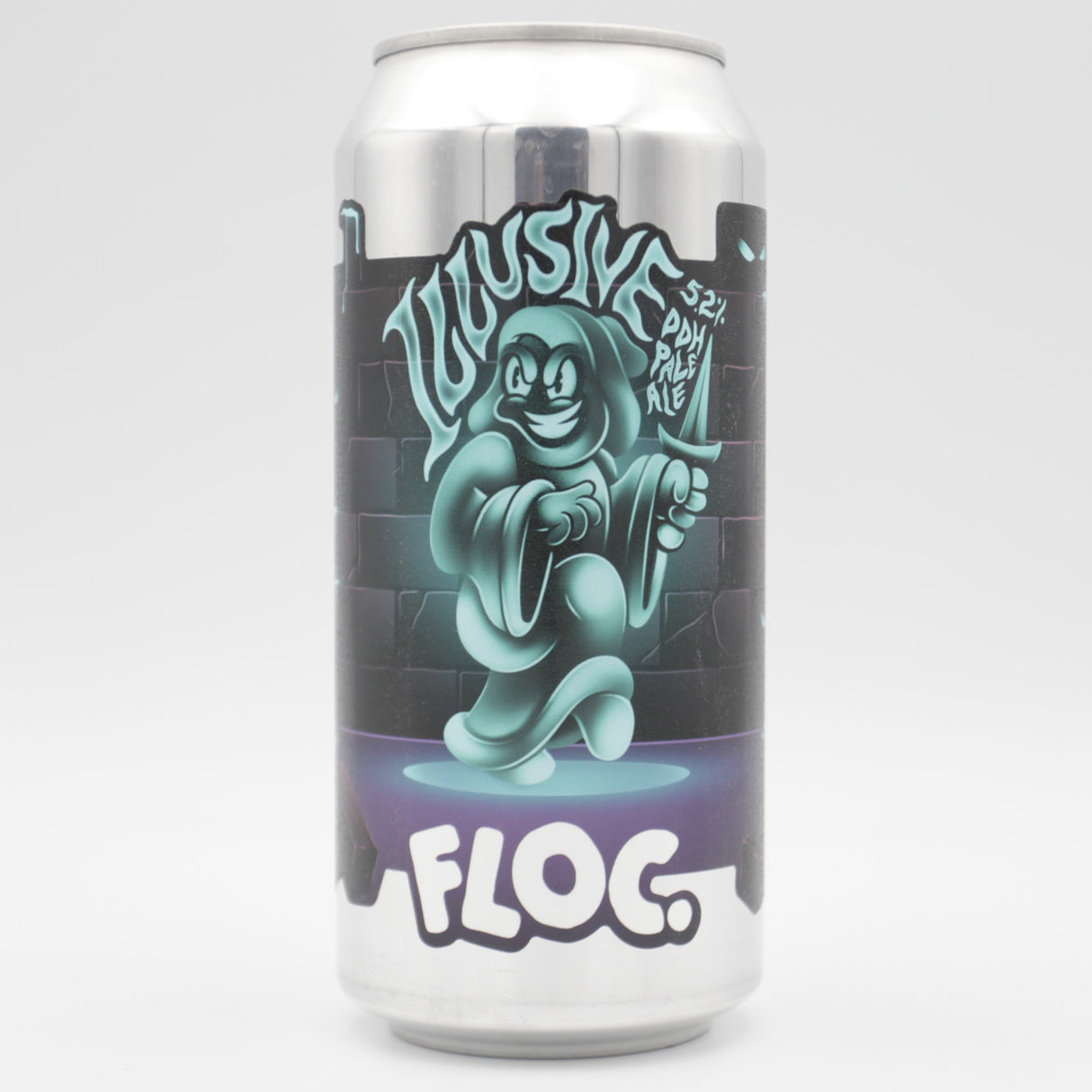 This is a can of Floc - Illusive - 5.2% (440ml). It is a Pale Ale craft beer available to buy from Ghost Whale, voted London's best craft beer shop.