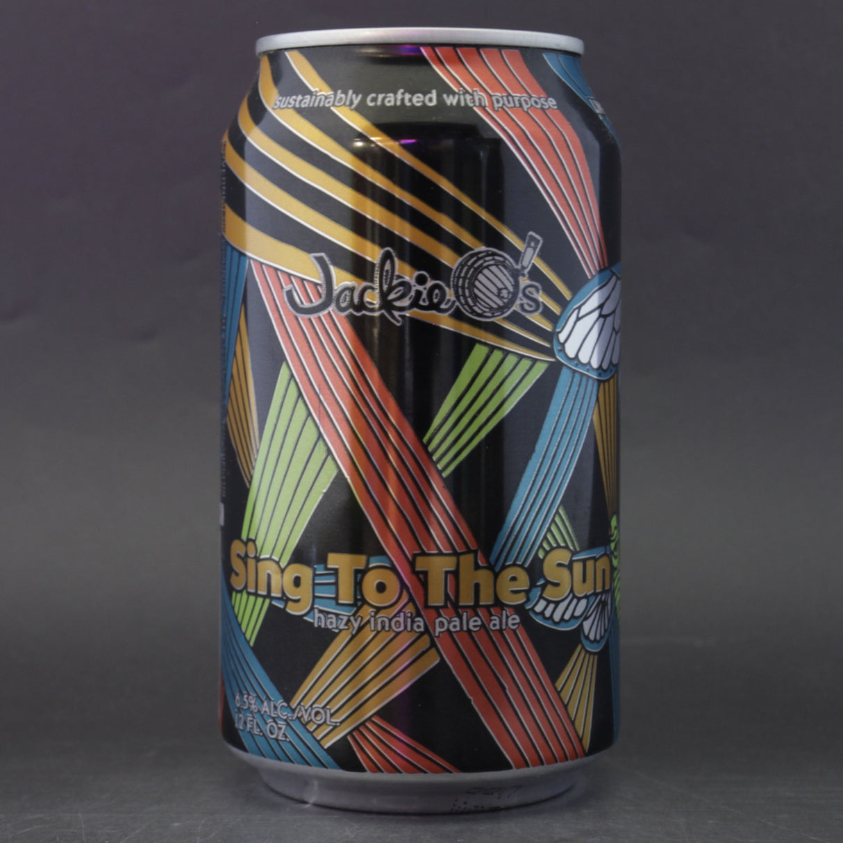 This is a can of Jackie O's - Sing To The Sun - 6.5% (355ml). It is a IPA craft beer available to buy from Ghost Whale, voted London's best craft beer shop.