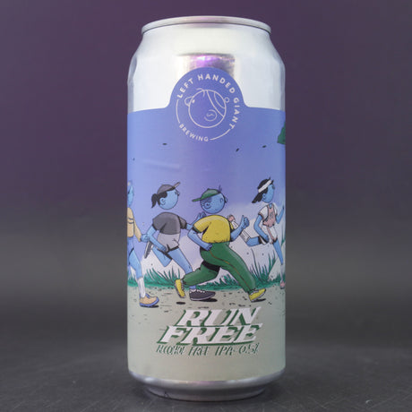 This is a can of Left Handed Giant - Run Free - 0.5% (440ml). It is a IPA craft beer available to buy from Ghost Whale, voted London's best craft beer shop.
