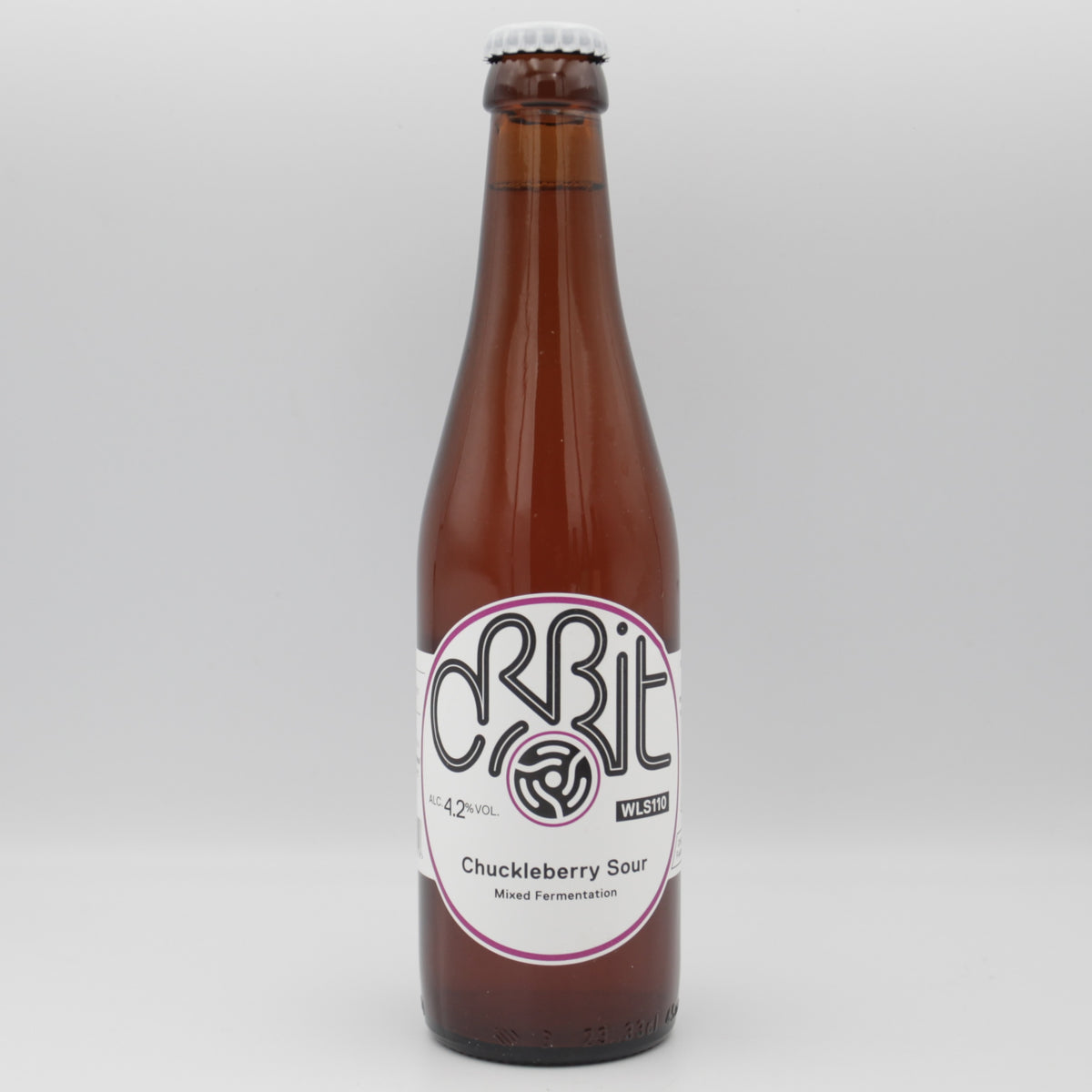 This is a bottle of Orbit - Chuckleberry Sour - 4.2% (330ml). It is a Sour craft beer available to buy from Ghost Whale, voted London's best craft beer shop.