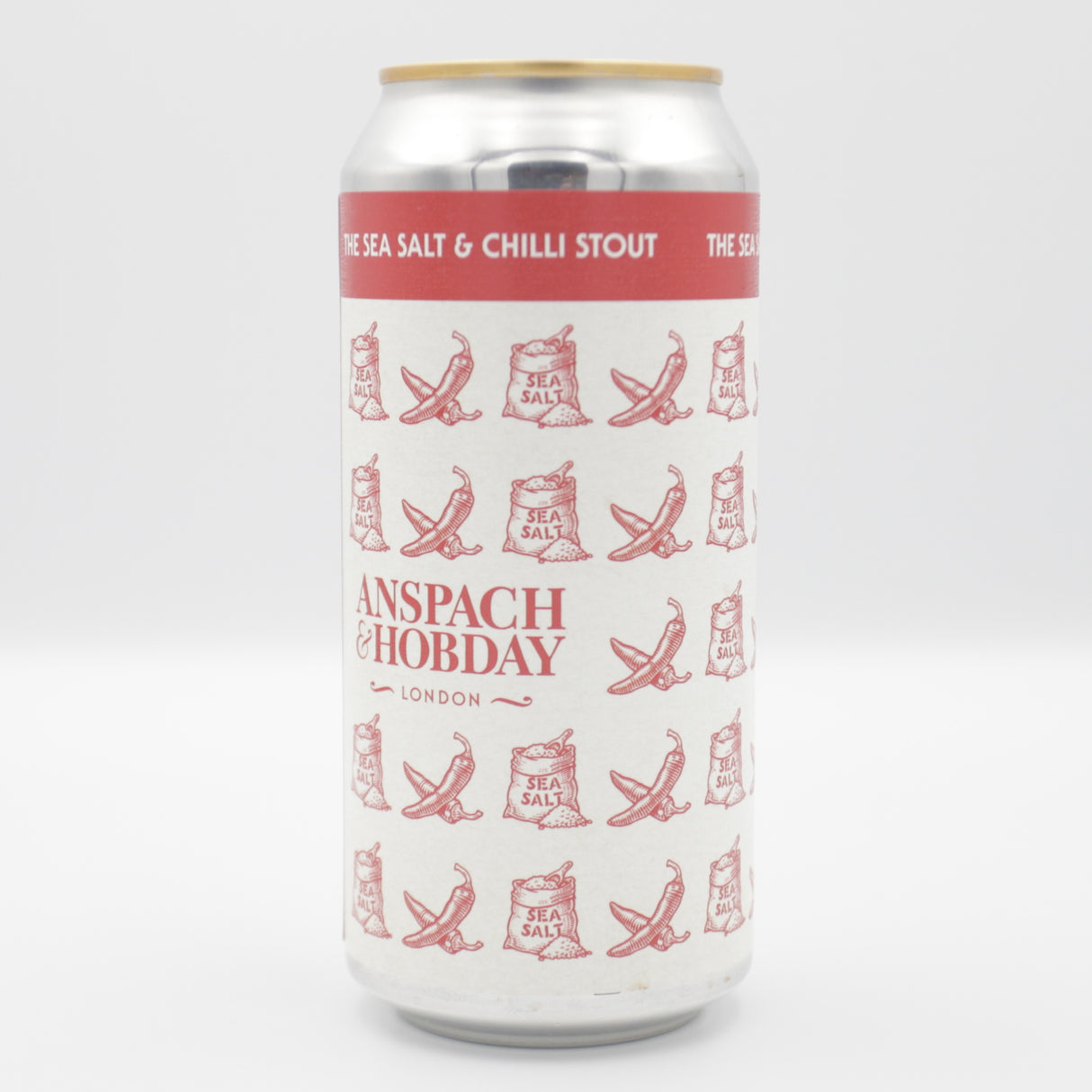 This is a can of Anspach & Hobday - Sea Salt & Chilli Stout - 6.4% (440ml). It is a Stout / Porter craft beer available to buy from Ghost Whale, voted London's best craft beer shop.