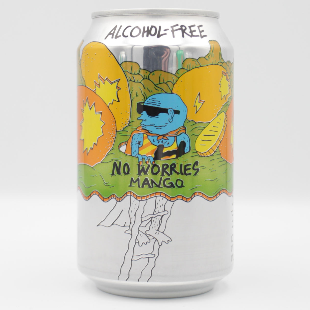 This is a can of Lervig - No Worries Mango - 0.5% (330ml). It is a Pale Ale craft beer available to buy from Ghost Whale, voted London's best craft beer shop.