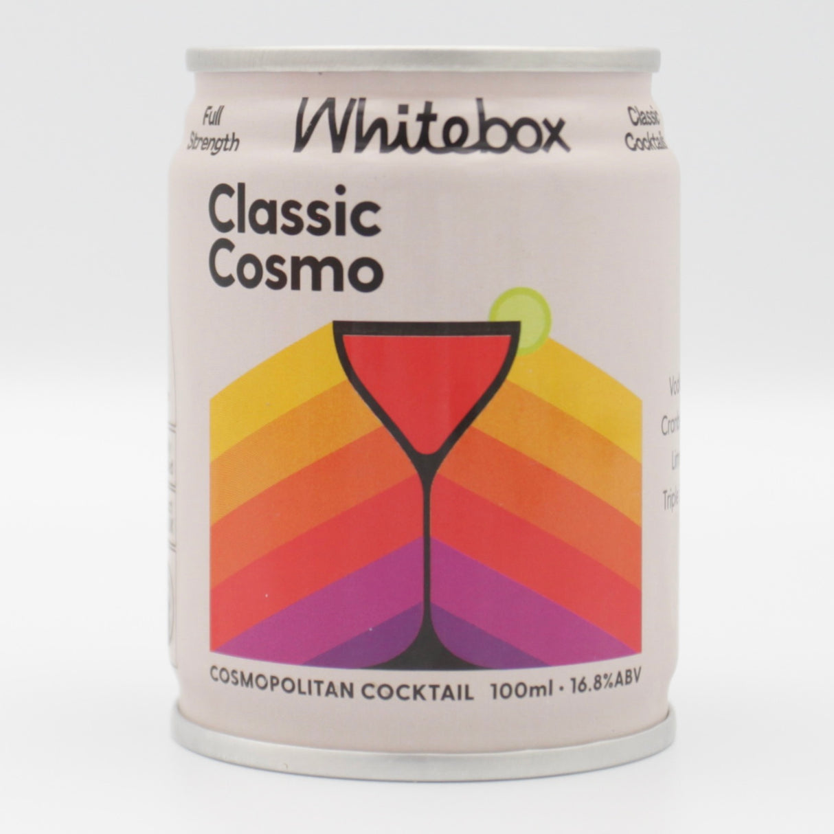 This is a can of Whitebox - Classic Cosmopolitan - 16.8% (100ml). It is a craft cocktail available to buy from Ghost Whale, voted London's best craft beer shop.