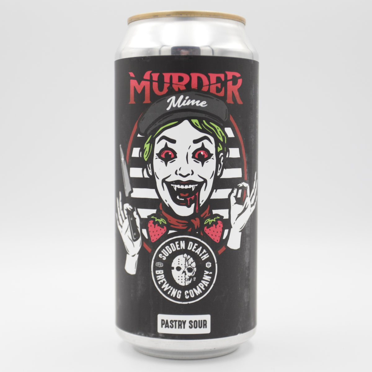 This is a can of Sudden Death - Murder Mime - 6% (440ml). It is a Sour craft beer available to buy from Ghost Whale, voted London's best craft beer shop.